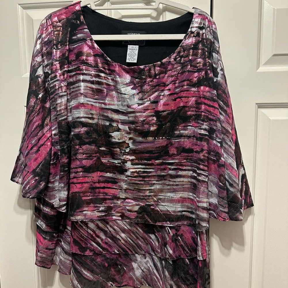 Alex Evenings: Sz 2x Dressy layered top